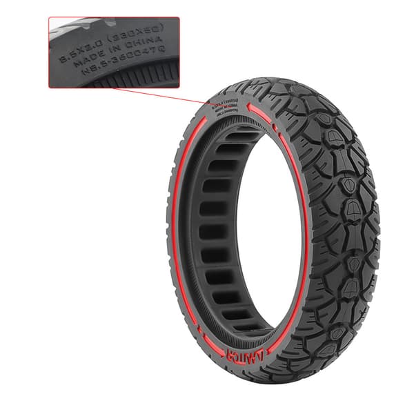 8,5x2,0 (230x50) off-road solid dæk med rød streg