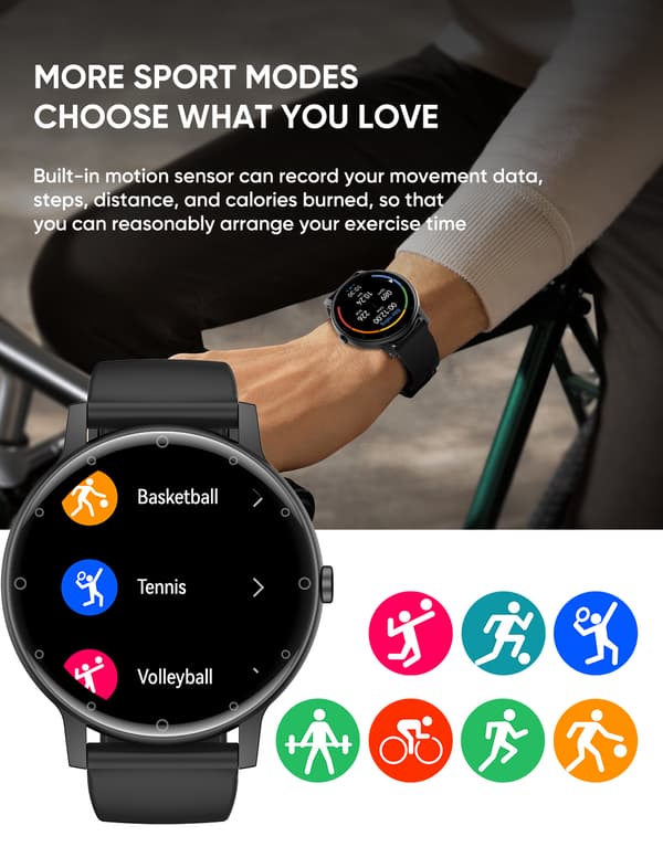 Smartklokke med helseovervåking Black