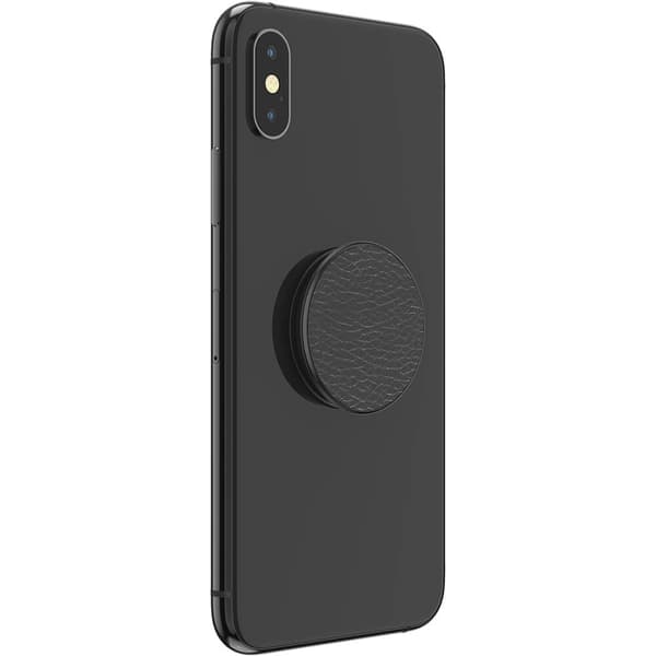Pebbled Vegan Leather Black Avtagbart Grip med Stativfunksjon Premium