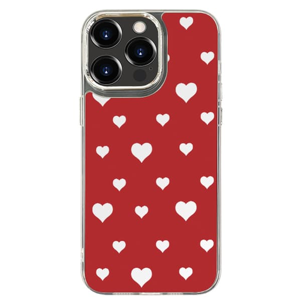 Speilmalt telefondeksel - Hjertedesign for iPhone 16 Pro Max