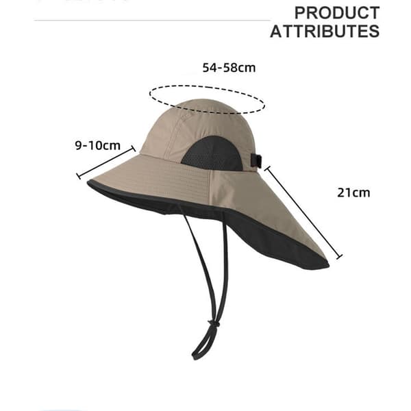 Justerbar Solhatt med Nackskydd - 54-58cm Model 5