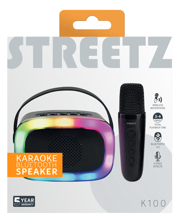 K100 Karaoke Speaker with microphone, 5W, black