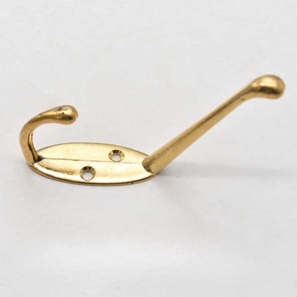 9-pak vægmonterede metalkroge, dobbeltstift Gold