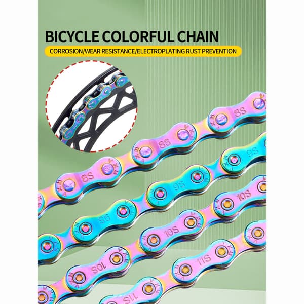 Regnbue cykelkæde til mountainbikes 8 Speed Chain