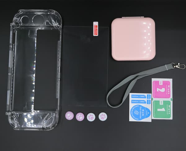Nintendo Switch OLED-etui med tilbehør Pink / Blå 8 dele