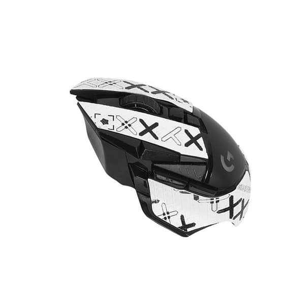 Forbedret grepsmuseklistremerker for Logitech G502 - Hvitt trykk