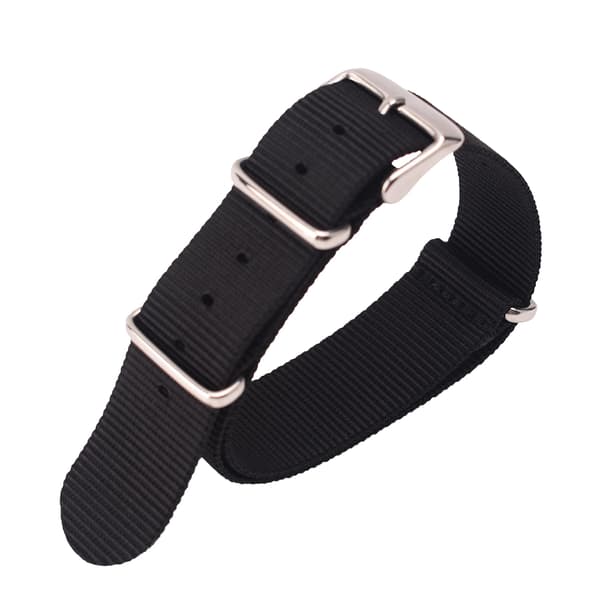 Nylon klokkerem - 22 mm Black