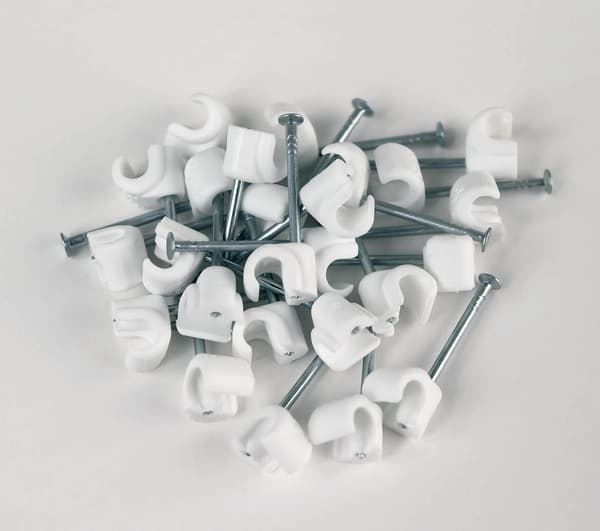 Kabelklips 3-5mm Hvit 25stk for rund kabel