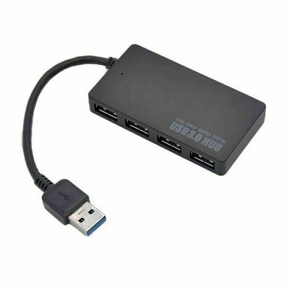USB 3.0 hub med 4 portar Svart