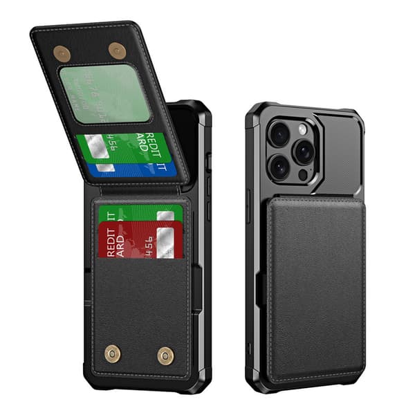Tyylikäs musta lompakkokotelo iPhone 14:lle iPhone 14 Plus