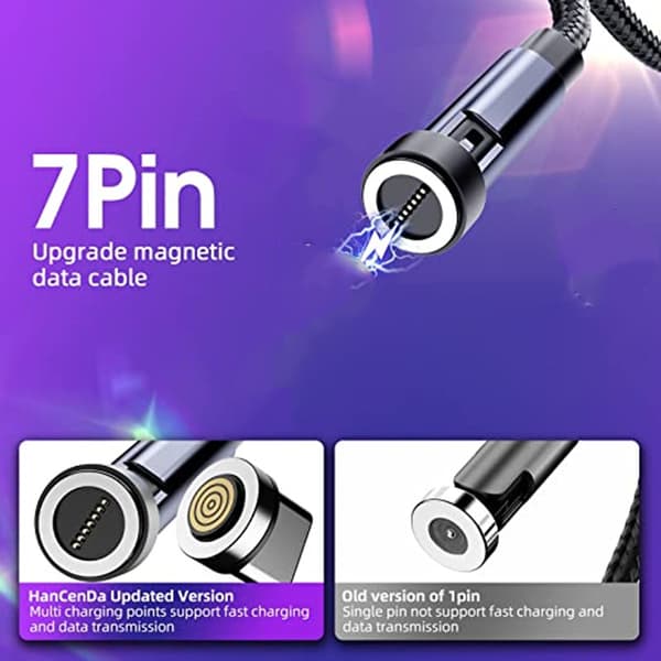 Magnetisk ladekabel med USB-C stik Black 1 m