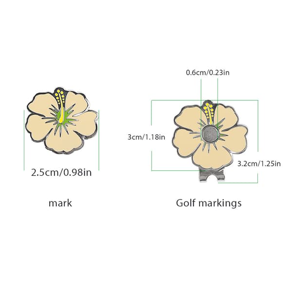 Golfhattklämma med Magnetisk Bollmarkör Yellow