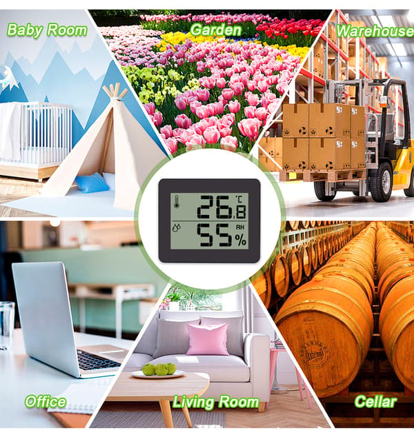 Digitalt innendørs termometer, hygrometer Green