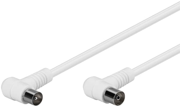 Vinklad antennkabel (80 dB), dubbelskärmad