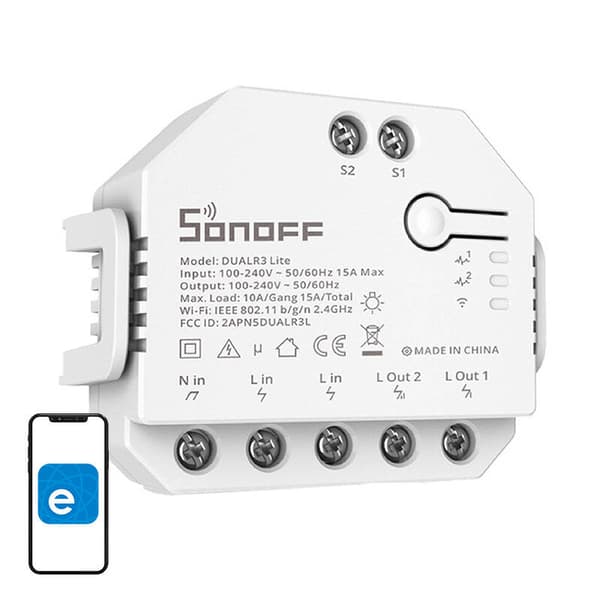 Smart Wi-Fi-bryter WiFi Sonoff Dual R3 Lite