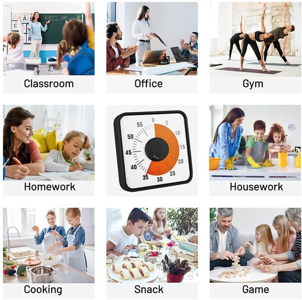 Visuel Timer STOR 60 minutter - klasseværelse skole til børn 19cm