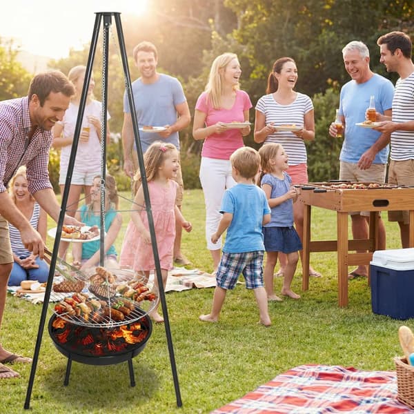 Tripod Outdoor Fire Pit BBQ Pyöreä Kulho Extra Suuri Grilli
