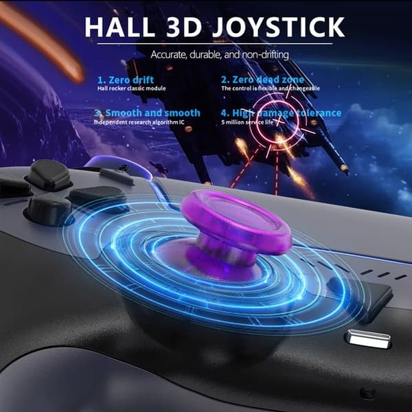 Trådlös Handkontroll Kompatibel med PS5 & PS5 Slim – Programmerbara Knappar, 1000mAh, USB-C