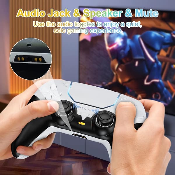 Trådlös Handkontroll Kompatibel med PS5 & PS5 Slim – Programmerbara Knappar, 1000mAh, USB-C