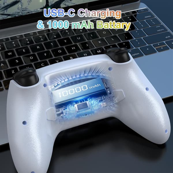 Trådlös Handkontroll Kompatibel med PS5 & PS5 Slim – Programmerbara Knappar, 1000mAh, USB-C