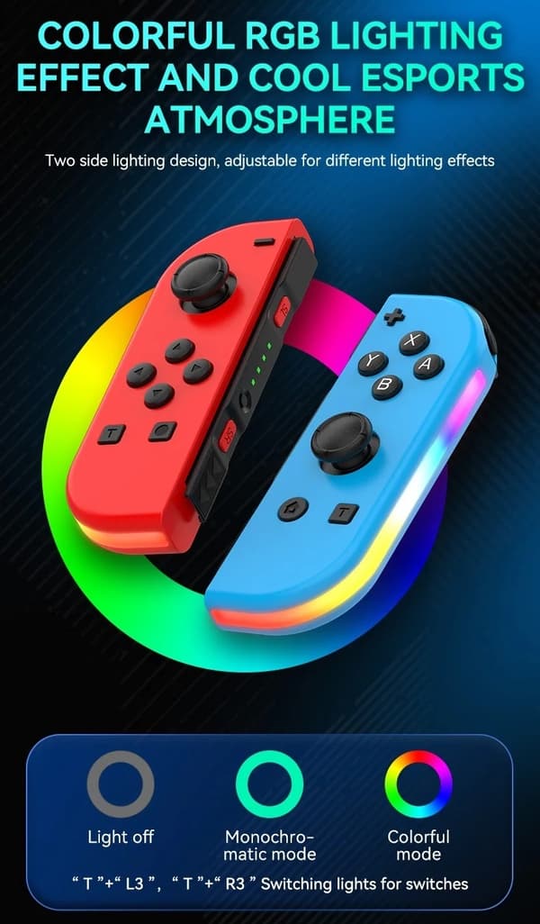 Handkontroll LED kompatibel med JoyCon Nintendo Switch