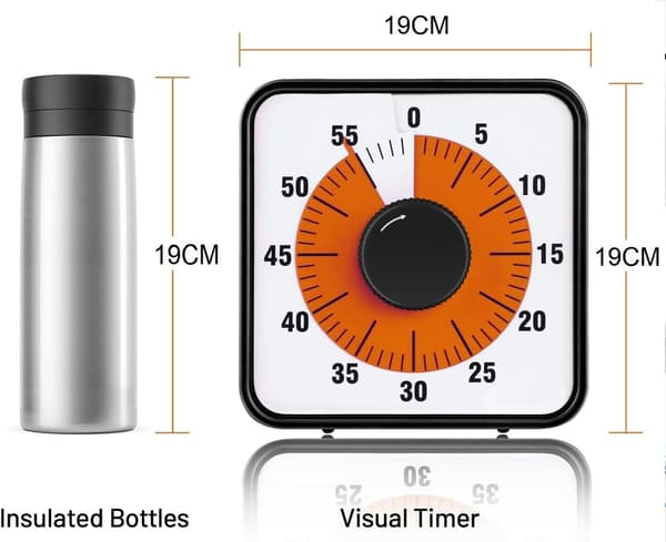 Visuel Timer STOR 60 minutter - klasseværelse skole til børn 19cm