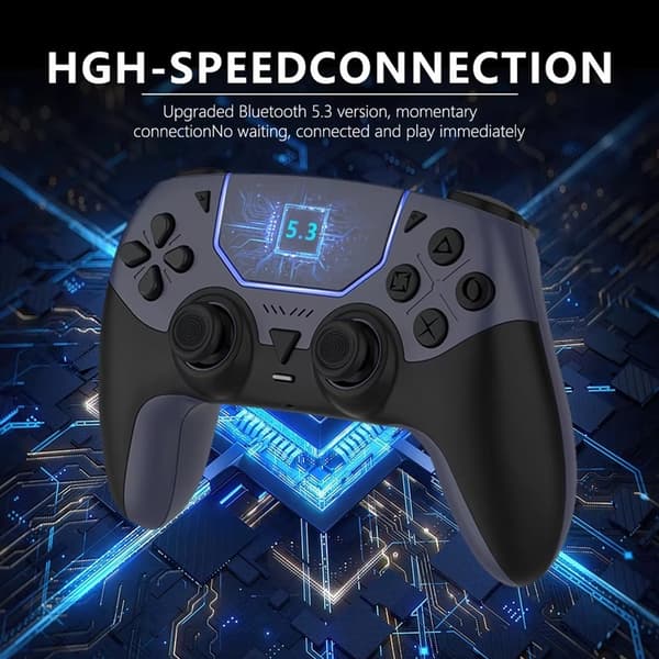Trådlös Handkontroll Kompatibel med PS5 & PS5 Slim – Programmerbara Knappar, 1000mAh, USB-C