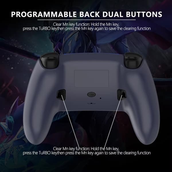 Trådløs Controller Kompatibel med PS5 & PS5 Slim – Programmerbare Knapper, 1000mAh, USB-C