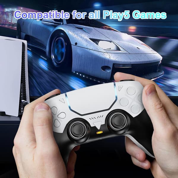 Trådlös Handkontroll Kompatibel med PS5 & PS5 Slim – Programmerbara Knappar, 1000mAh, USB-C