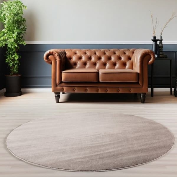 Teppe Efter Storlek & Färg Melis Home - 200 cm Rund - Rektangulär - Silver - Mjuk Ull Effekt Kort Lugg För En