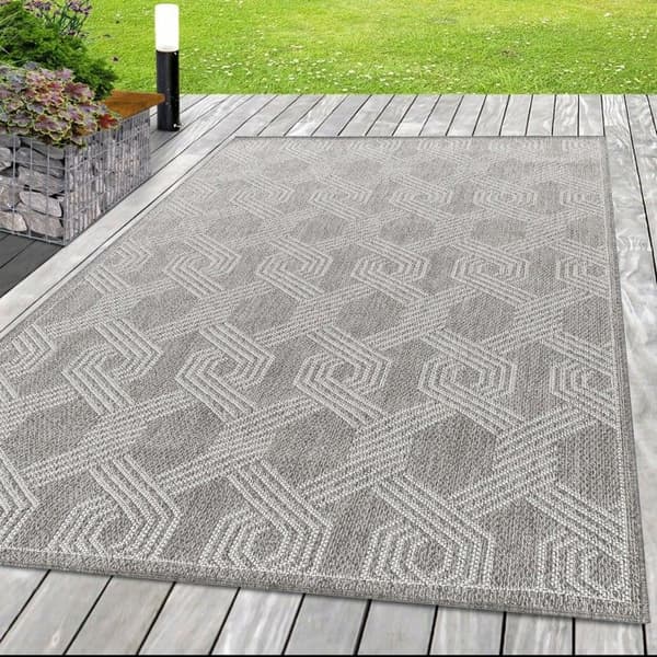 Utomhusmatta - AYYILDIZ - Ref 004904GREY - 60x100 cm - Grå - Geometriskt mönster