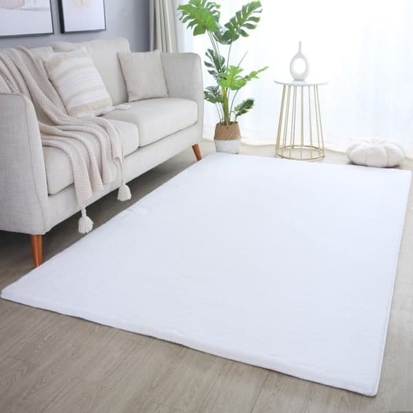 Moderna & Design Ayyildiz Mattor 240 x 340 cm - Vit - Rektangulär - Mjuk Ull Effekt Med Lång Lugg - Ref 05100WHITE