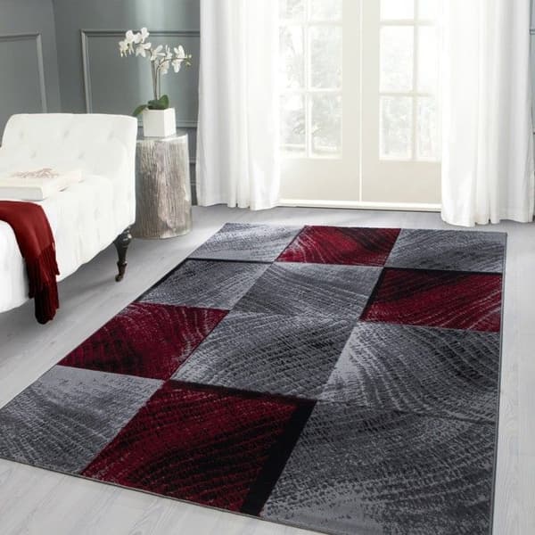 Modern designmatta Plus 8003 Röd (160x230 cm)