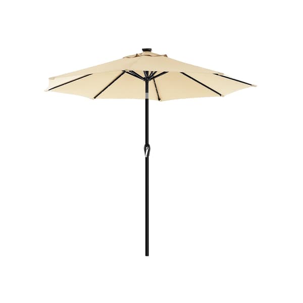 Solcellsdriven parasoll med LED-belysning Beige