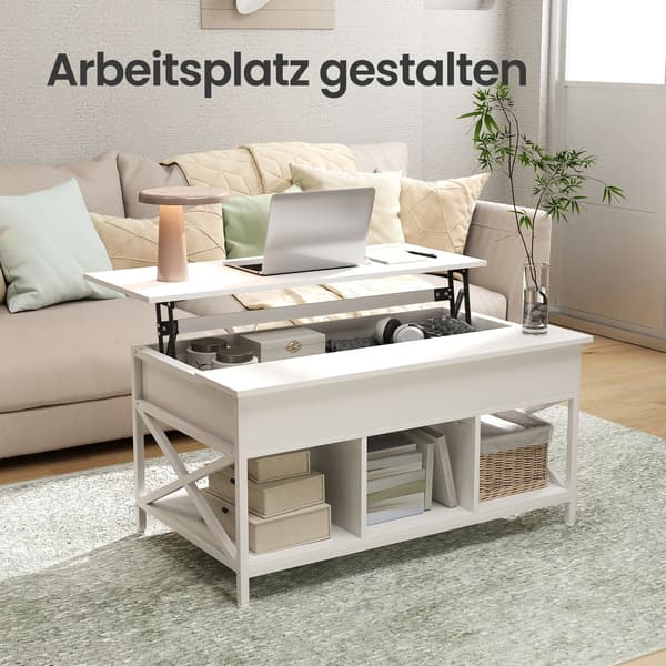 Soffbord - Höjdjusterbart - Snövit-Vit