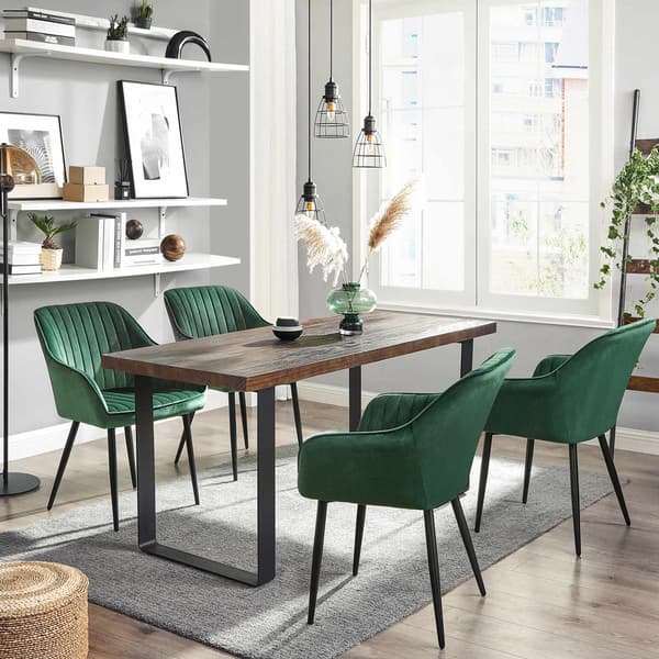 Polstret stol - Ergonomisk design - Samt - Grøn
