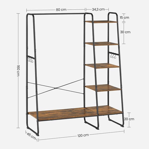 Garderobe - Elegant design med gardiner - Sort