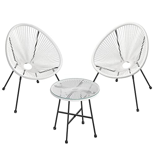 Trädgårdsmöbelset - Ergonomisk design - 2 stolar och bord - Vit
