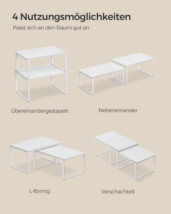 Kökshyllor stapelbara 2-pack molnvit-snövit