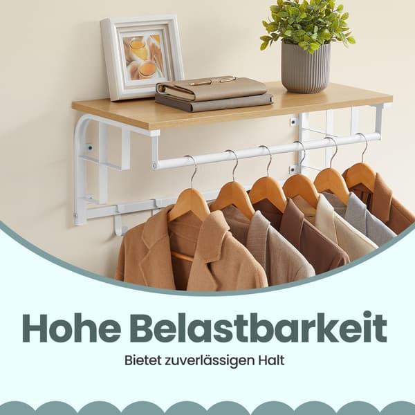 Väggkappa med hyllplan - Robust design - Vit ek