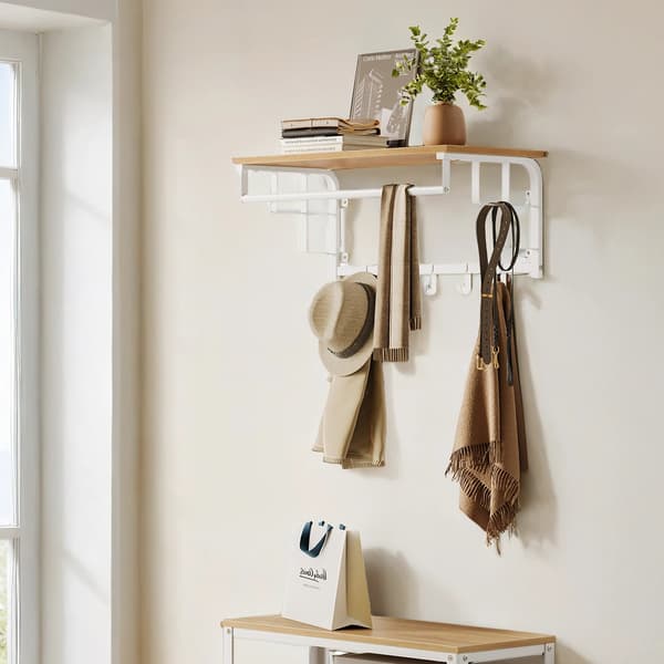 Väggkappa med hyllplan - Robust design - Vit ek