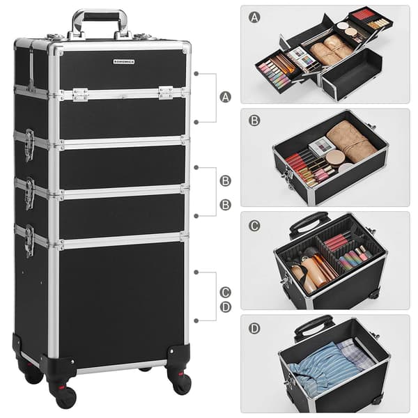 XXL Makeup Trolley - Rummelig Opbevaring - Sort
