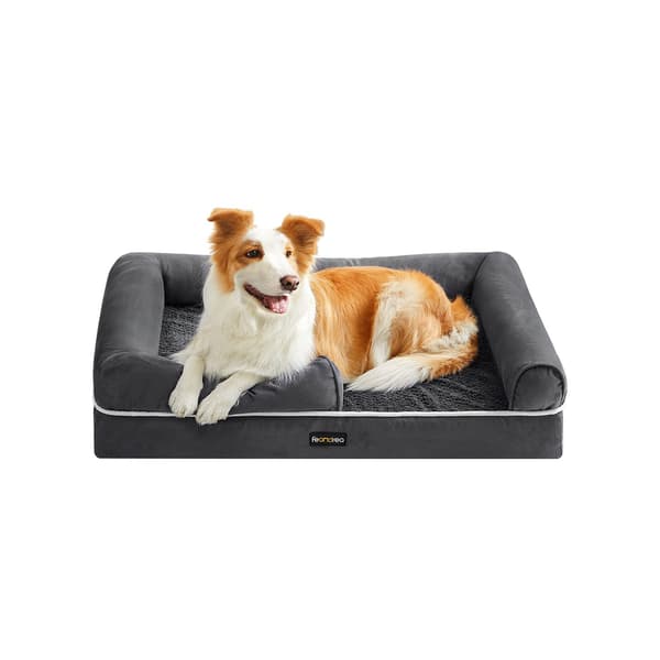 Ortopædisk hundeseng - Hævede kanter - Mørkegrå