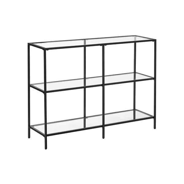 Konsolbord - 3 niveauer - Stål og glas - Sort