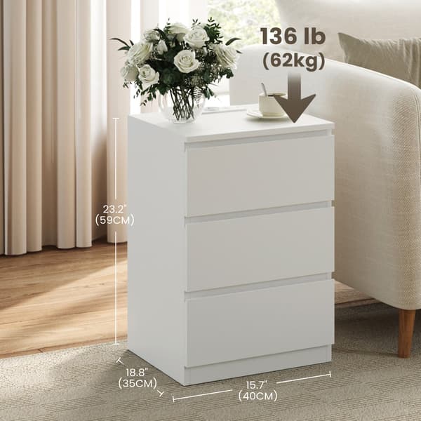 Sidebord - Med 2 stikkontakter - Cloud white