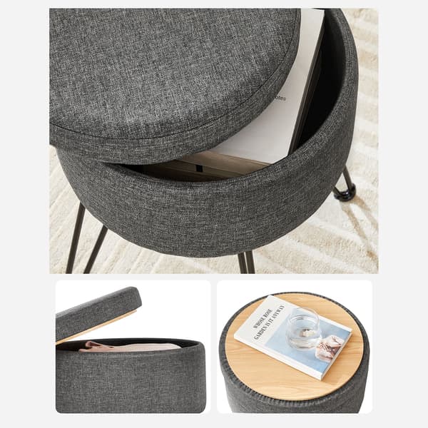 Pall med förvaring - modern design - grå och vit
