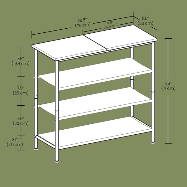 Skohylde - Pladsbesparende design - Brun-sort