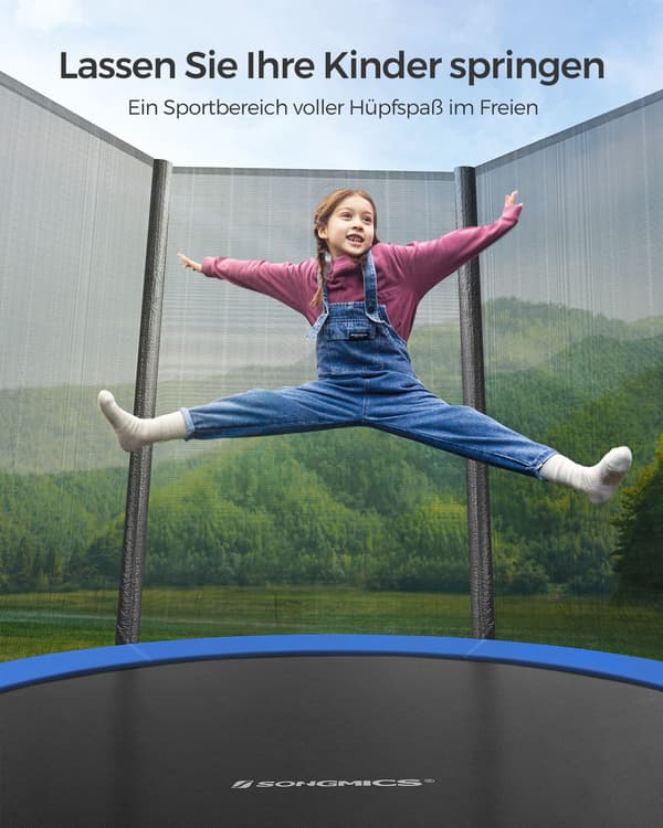 Trampolin - med skyddsnät - svartblå