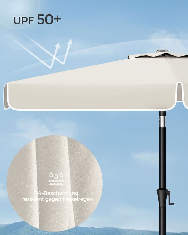 Balkongparasoll - Rektangulär - Utan stativ - Beige