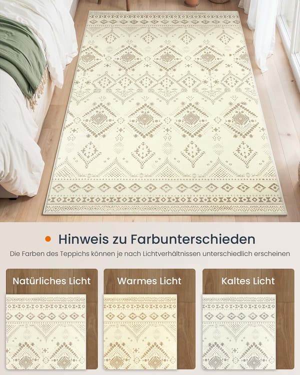 Fluffig Boho-matta 120 x 170 cm sandbeige